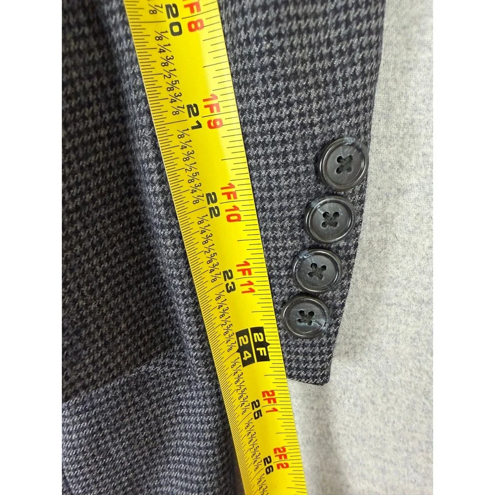 Burberrys Neiman Marcus Mens Grey Houndstooth Blazer Sport Coat 46R Vintage